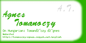 agnes tomanoczy business card